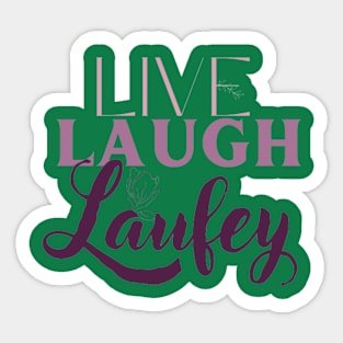 Live Laugh Laufey Pink and Purple Sticker